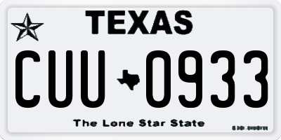 TX license plate CUU0933