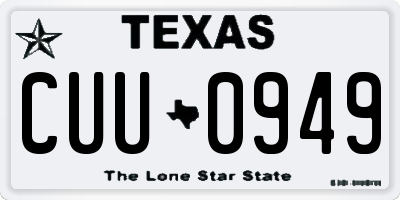 TX license plate CUU0949