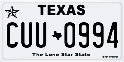 TX license plate CUU0994