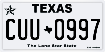 TX license plate CUU0997