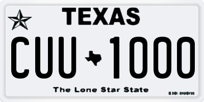 TX license plate CUU1000