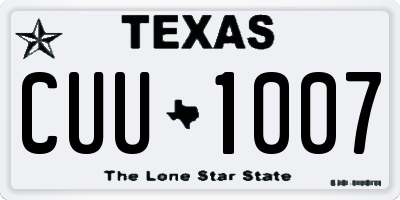 TX license plate CUU1007