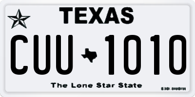 TX license plate CUU1010