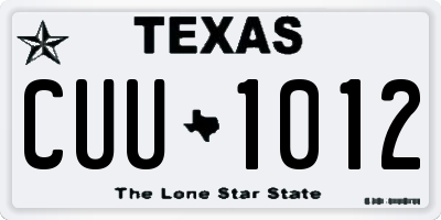TX license plate CUU1012