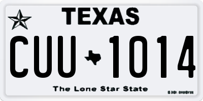 TX license plate CUU1014
