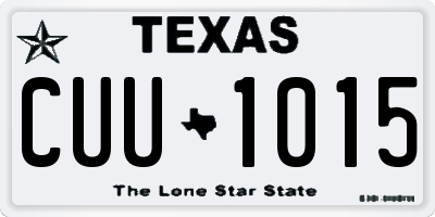 TX license plate CUU1015