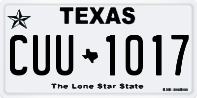 TX license plate CUU1017