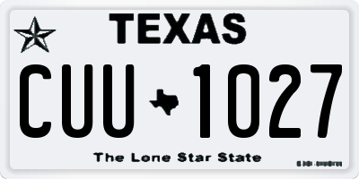 TX license plate CUU1027