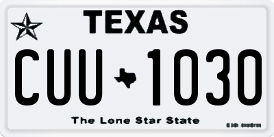 TX license plate CUU1030