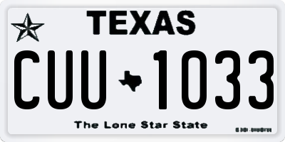 TX license plate CUU1033