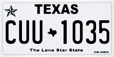 TX license plate CUU1035