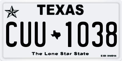 TX license plate CUU1038