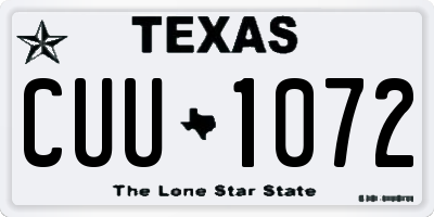 TX license plate CUU1072