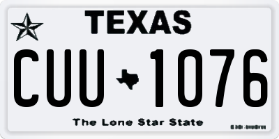 TX license plate CUU1076