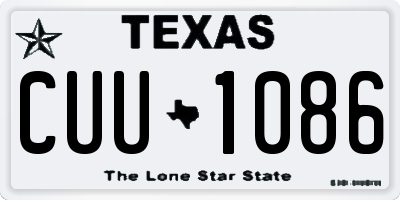 TX license plate CUU1086