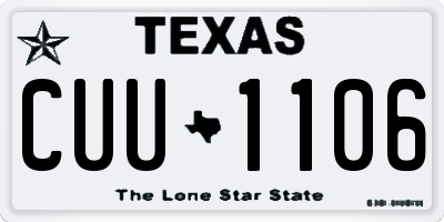 TX license plate CUU1106