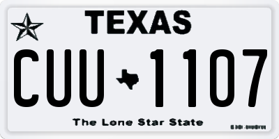 TX license plate CUU1107