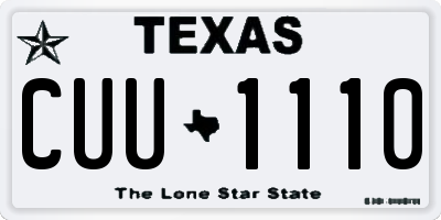 TX license plate CUU1110