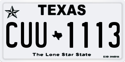 TX license plate CUU1113