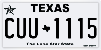 TX license plate CUU1115