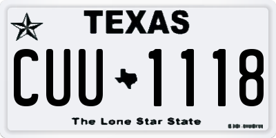 TX license plate CUU1118