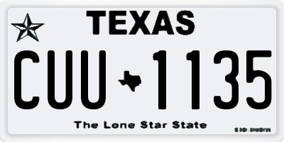 TX license plate CUU1135
