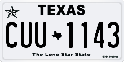 TX license plate CUU1143