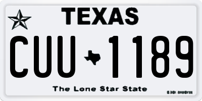 TX license plate CUU1189