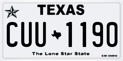 TX license plate CUU1190