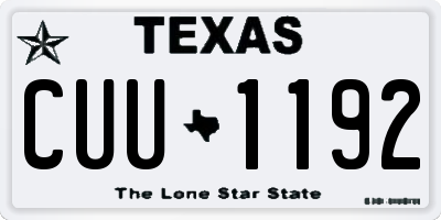 TX license plate CUU1192