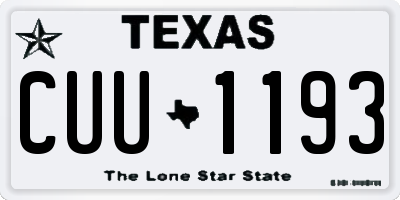 TX license plate CUU1193