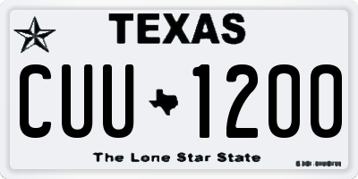 TX license plate CUU1200