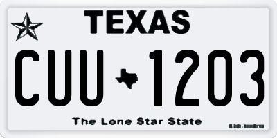 TX license plate CUU1203