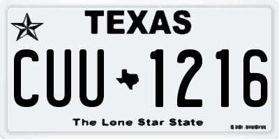 TX license plate CUU1216