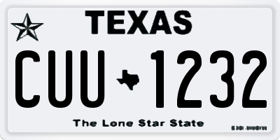 TX license plate CUU1232