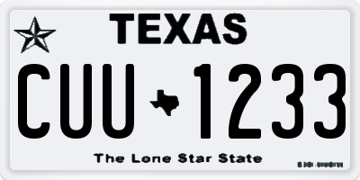 TX license plate CUU1233