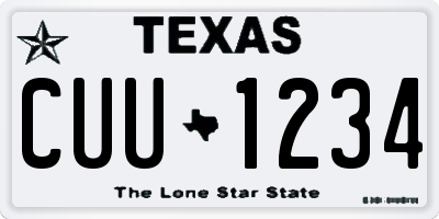TX license plate CUU1234