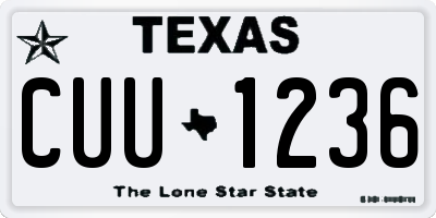 TX license plate CUU1236