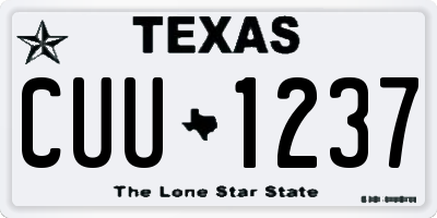 TX license plate CUU1237