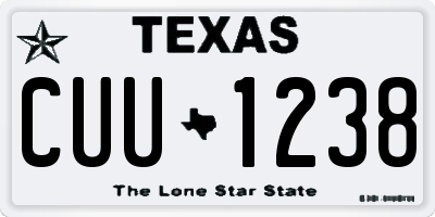 TX license plate CUU1238