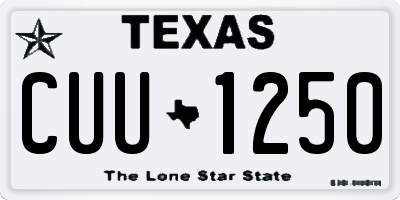TX license plate CUU1250
