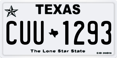 TX license plate CUU1293