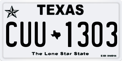 TX license plate CUU1303