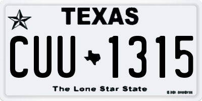 TX license plate CUU1315