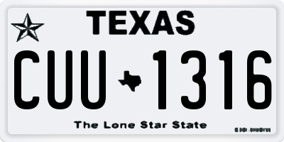 TX license plate CUU1316