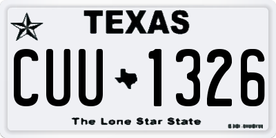 TX license plate CUU1326