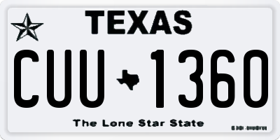 TX license plate CUU1360