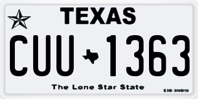 TX license plate CUU1363