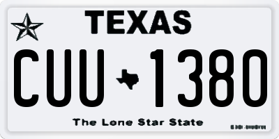 TX license plate CUU1380