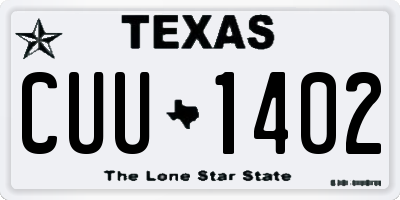 TX license plate CUU1402